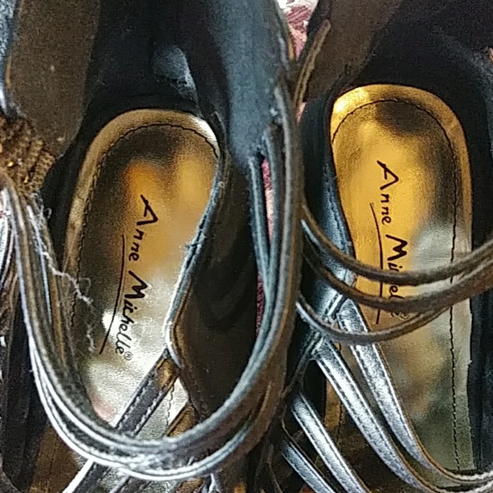 Anne Michelle Black strap Shoes - Picture 5 of 6